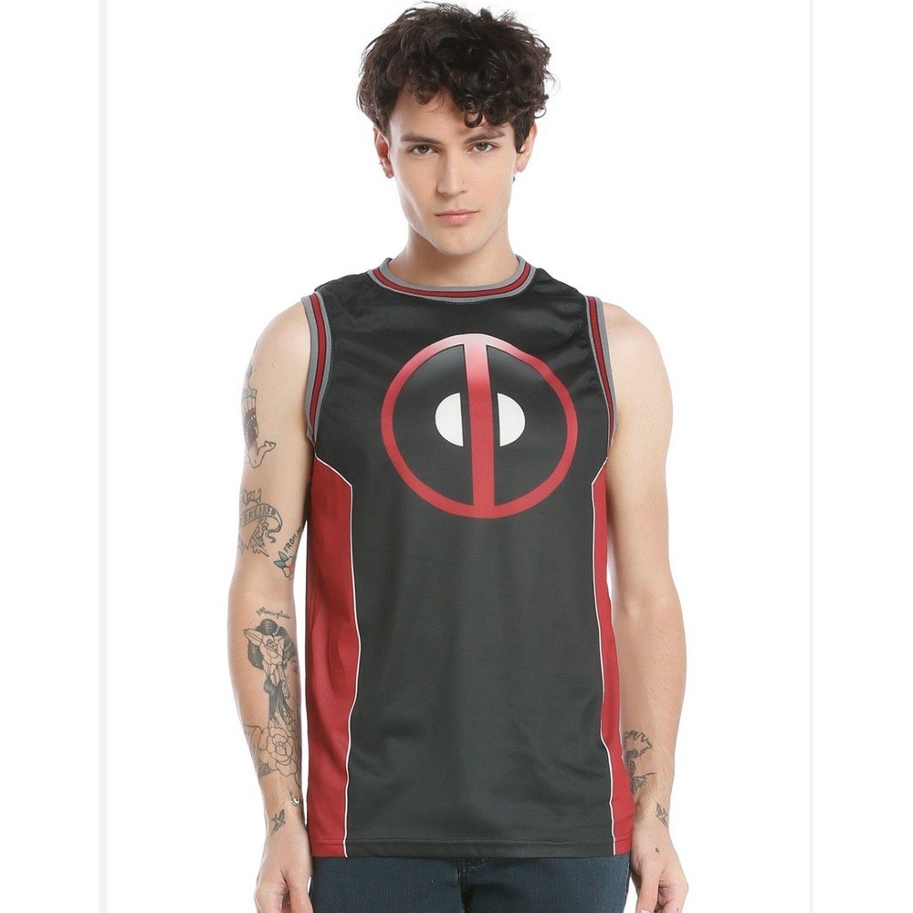 Hot Topic Deadpool Jersey Men's XL Marvel‎ Basketball Style Tank Y2K